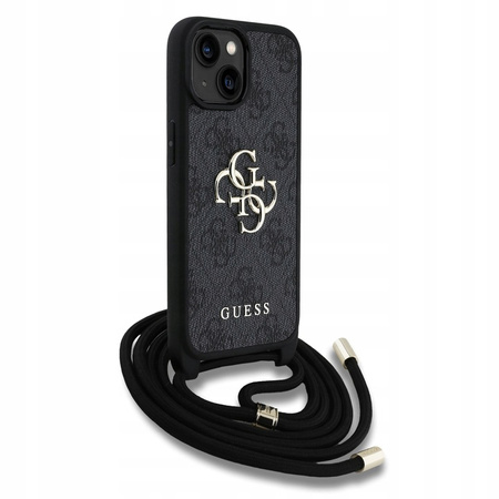 Etui Guess PU 4G Metal Logo Crossbody Strap do iPhone 15 Pro Max Czarne - GUHCP15XP4GMGCRK
