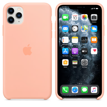 Silikonowe etui Apple iPhone 11 Pro Max Silicone Case - grejpfrutowy