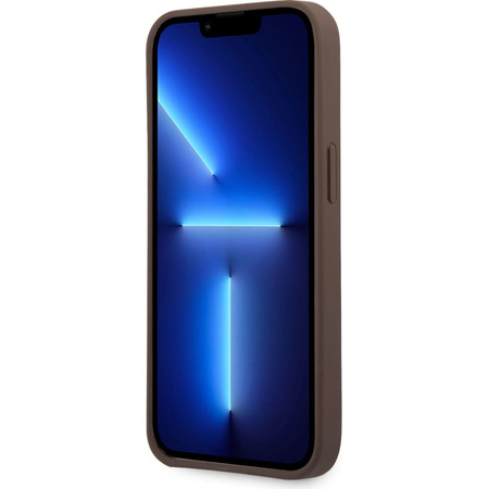 Guess PU 4G Metal Logo Case for iPhone 14 Pro Brown