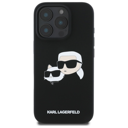 Etui Karl Lagerfeld Double Heads do iPhone 16 Pro Max Czarne - KLHMP16XSKCHPPLK