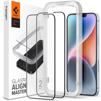 SZKŁO HARTOWANE SPIGEN ALM GLASS FC 2-PACK IPHONE 13 / 13 PRO BLACK