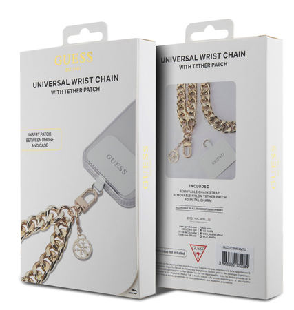 Guess Universal Hand Strap 4G Charm Gold