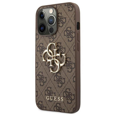 Etui Guess 4G Big Metal Logo iPhone 13 Pro - Brązowe