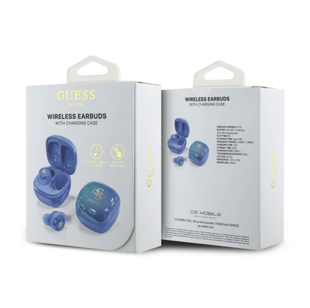 Guess 4G Logo Mini TWS Wireless Earphones Niebieskie