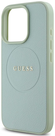 Guess PU Teksturowane etui Classic Logo MagSafe do iPhone 16 Pro Max Zielone
