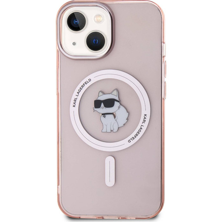 Etui Karl Lagerfeld HardCase IML Choupette MagSafe do iPhone 15, różowe