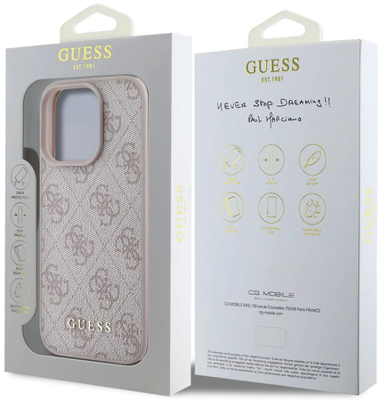 Etui Guess Classic Logo do iPhone 16 Pro Max Różowe - GUHCP16XGF4GCP