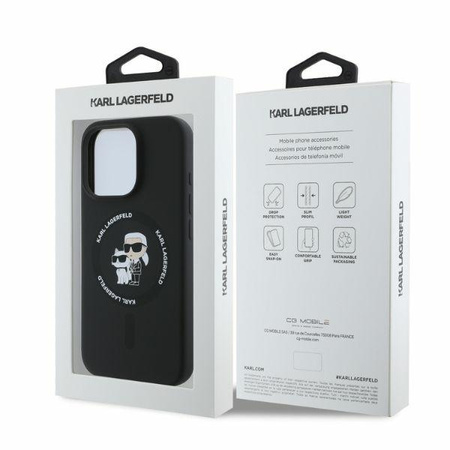 Etui Silikonowe Karl Lagerfeld Karl&Choupette do iPhone 16 Pro Czarne - KLHMP16LSCMKCRHK