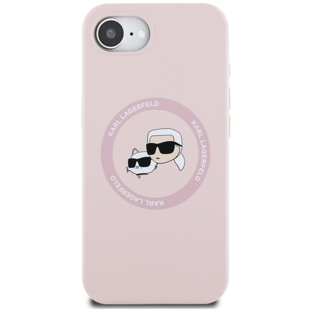 Etui Silikonowe Karl Lagerfeld K&CH Heads do iPhone 16e Różowe - KLHMPSE4SKCHTCP