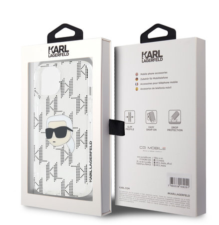Etui Karl Lagerfeld Karl Head do iPhone 15 Przezroczyste - KLHCP15SHKLPKHT