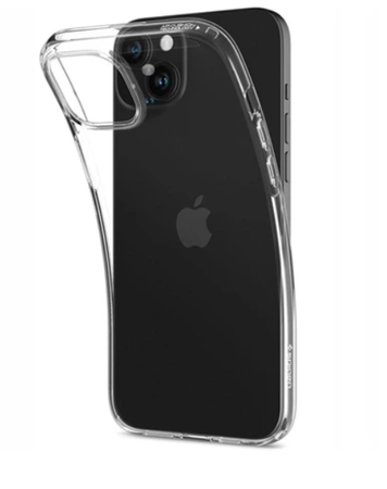 Zestaw do Apple iPhone 14: etui Spigen Crystal Flex Case + szkło Glas.TR Slim HD + uchwyt Finger Style Ring