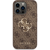 Guess PU 4G Metal Logo Case for iPhone 14 Pro Brown