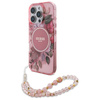 Guess  iPhone 16 Pro 6.3" różowy IML Flowers With Pearl