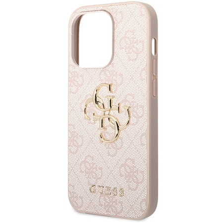 Guess PU 4G Metal Logo Case for iPhone 15 Pro Max Róż