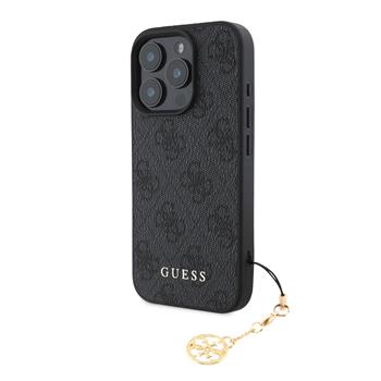 Guess 4G Charm Case for iPhone 16 Pro Tone on Tone Szare