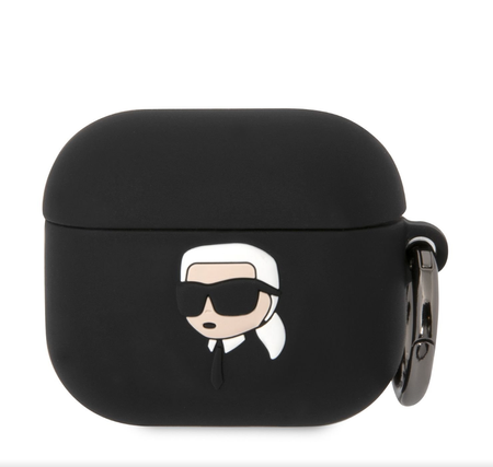 Silikonowe etui Karl Lagerfeld Karl Head 3D do AirPods 3 Czarne - KLA3RUNIKK