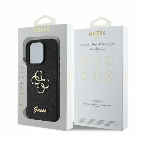 Guess GUHCP16LHG4SGK iPhone 16 Pro 6.3" czarny/black hardcase Fixed Glitter Big 4G