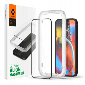 Szkło hartowane Spigen ALM Glass FC na iPhone 13/13 Pro/14 - czarne