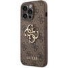 Guess PU 4G Metal Logo Case for iPhone 14 Pro Brown