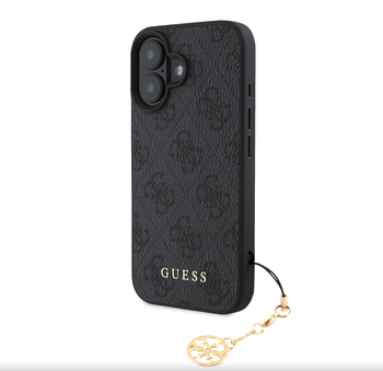 Guess 4G Charm Case for iPhone 16 Tone on Tone Szare