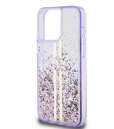 Etui Guess Liquid Glitter Gold do iPhone 15 Pro Max Fioletowy - GUHCP15XLFCSEGU