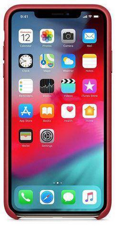 Skórzane etui Apple do iPhone XS Max Czerwone - MRWQ2ZM/A