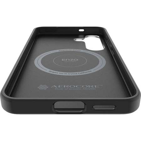 Etui magnetyczne Spigen Enzo Aramid do Galaxy S25 Plus, czarno-srebrne