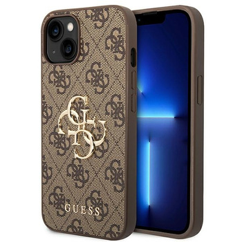 Guess GUHCP14S4GMGBR iPhone 14 / 15 / 13 6.1" brązowy/brown hardcase 4G Big Metal Logo