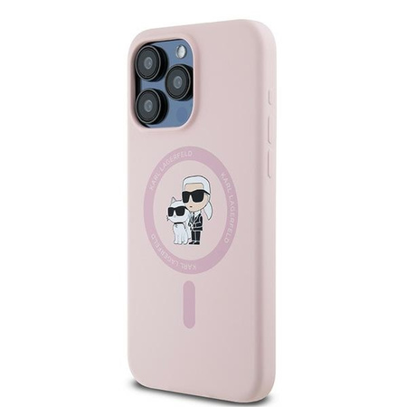 Etui Silikonowe Karl Lagerfeld Karl&Choupette do iPhone 15 Pro Max Różowe - KLHMP15XSCMKCRHP