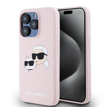 Karl Lagerfeld Liquid Silicone Double Heads MagSafe Case for iPhone 15 Pro Różowe