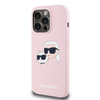 Etui Silikonowe Karl Lagerfeld Double Heads do iPhone 14 Pro Różowe - KLHMP14LSKCHPPLP
