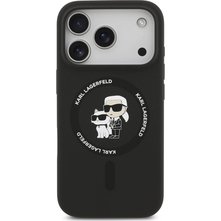 Etui Silikonowe Karl Lagerfeld K&C Ring  do iPhone 17 Pro Czarne - KLHMP17LSCMKCRHK