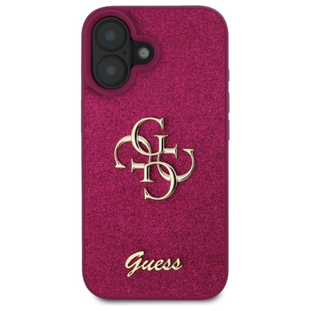 Guess iPhone 16 6.1" fioletowy hardcase Fixed Glitter Big 4G