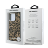 Karl Lagerfeld IML Leopard MagSafe Case do iPhone'a 15 Pro - Brązowe