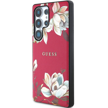 Etui Guess Grained Flower do Galaxy S25 Ultra Różowe - GUHMS25LPGNMPLMF
