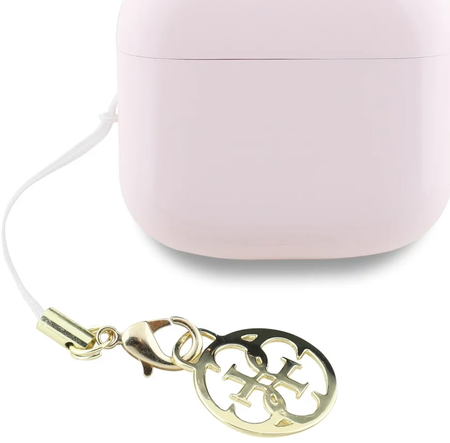Słuchawki douszne GUESS Glossy Effect Printed Classic Logo & Charm Wodoodporne Różowy