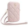 Guess Zip Quilted 4G - Torebka na telefon różowa