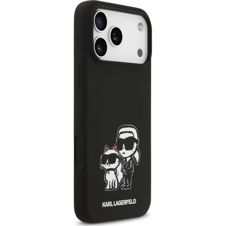 Etui Karl Lagerfeld Silicone K&C Sketch  do iPhone 17 Pro Max - czarne