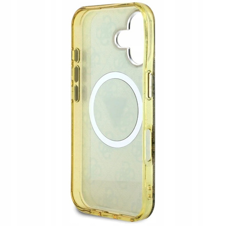 Etui Guess IML Metal 4G Circle Triangle MagSafe do iPhone 16 Brązowe - GUHMP16SHG4PRTGW