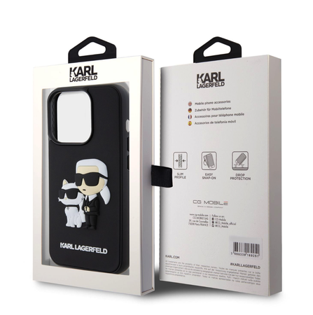 Etui Karl Lagerfeld Karl&Choupette do iPhone 15 Pro Czarne - KLHCP15L3DRKCNK