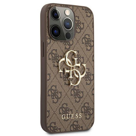 Etui Guess 4G Big Metal Logo iPhone 13 Pro - Brązowe