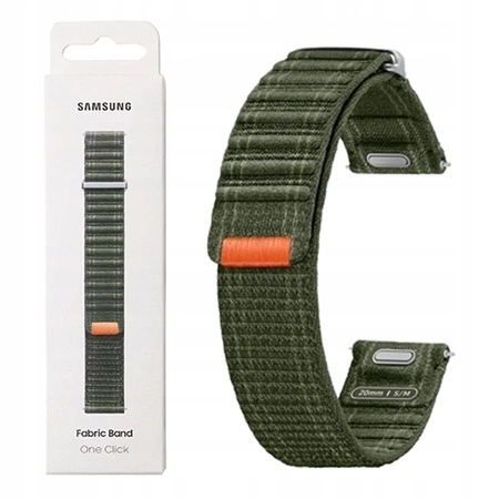 Pasek Samsung do Galaxy Watch 4/4 Classic/5/5 Pro/6/6 Classic/7 Fabric Band One Click 20 mm S/M Zielony - ET-SVL30SKEGWW