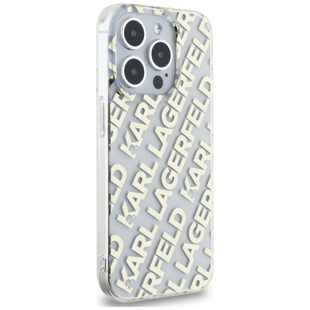 Etui Karl Lagerfeld IML Electroplated Repeated Logo do iPhone 15 Pro Przezroczyste - KLHCP15LHKFOEMD