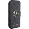 Guess PU Leather 4G Metal Logo Book Case for iPhone 15 Szare