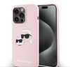 Etui Silikonowe Karl Lagerfeld Double Heads do iPhone 14 Pro Max Różowe - KLHMP14XSKCHPPLP