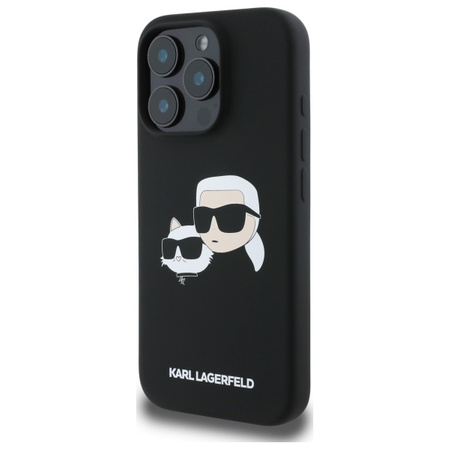 Karl Lagerfeld Liquid Silicone Double Heads MagSafe Case for iPhone 16 Pro Max Black