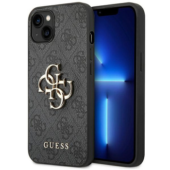 Guess GUHCP14S4GMGGR iPhone 14 / 15 / 13 6.1" szary/grey hardcase 4G Big Metal Logo