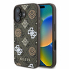 Guess GUHMP16SP4PWPW iPhone 16 6.1" brązowy/brown hardcase Peony On 4G Background MagSafe