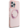 Guess IML Flowers Ring MagSafe Case for iPhone 16 Pro Max Róż