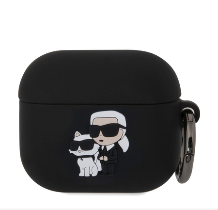 Silikonowe etui Karl Lagerfeld Karl&Choupette Head 3D do AirPods 3 Czarne - KLA3RUNKC
